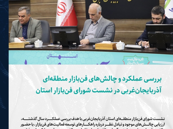 بررسی عملکرد و چالش‌های فن‌بازار منطقه‌ای آذربایجان‌غربی در نشست شورای فن‌بازار استان